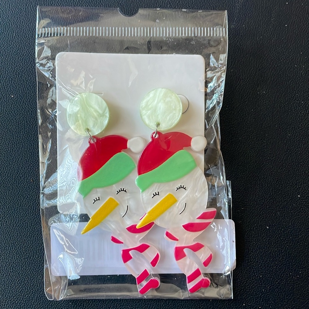 Large Snowman post earrings